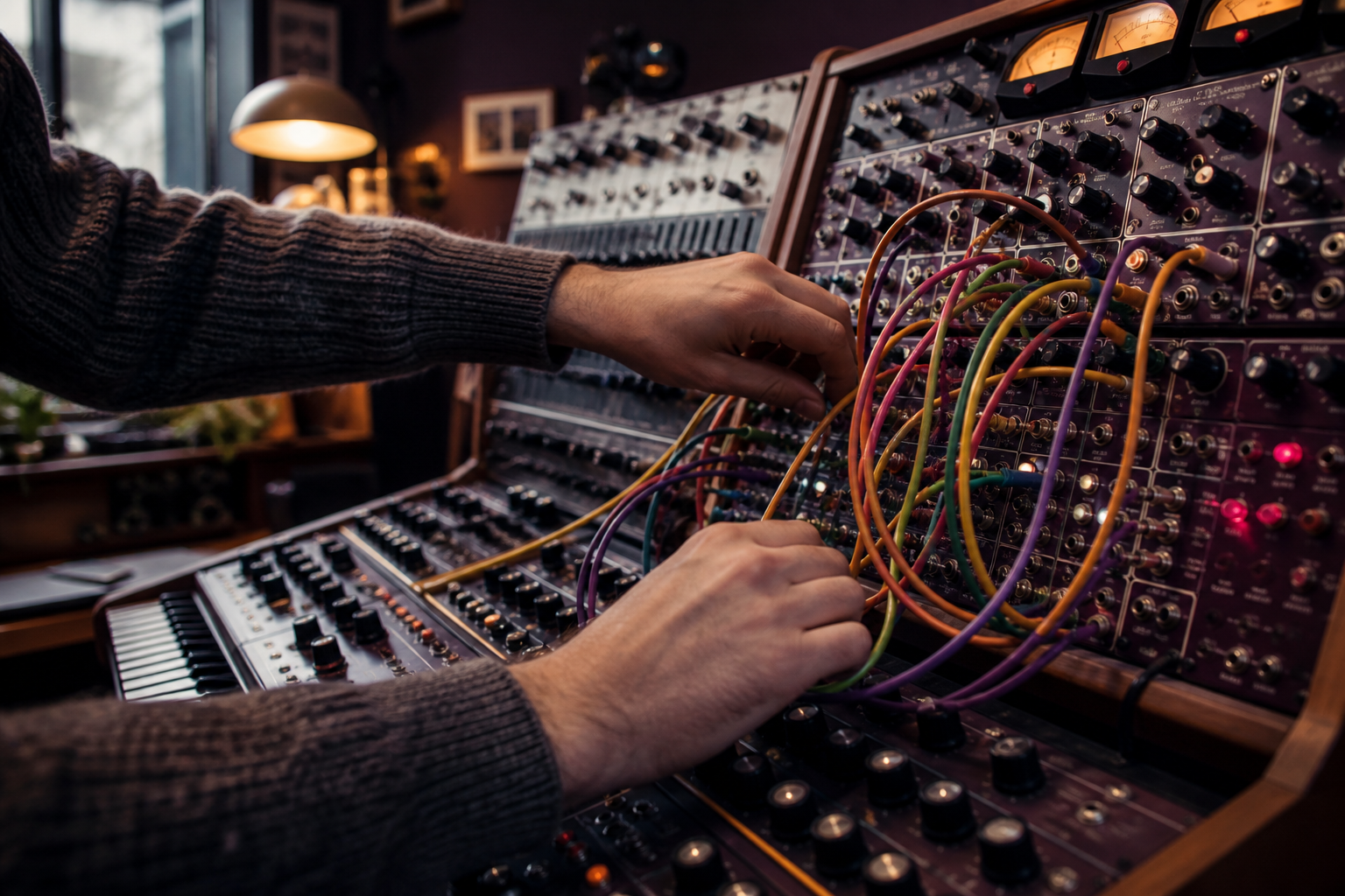 Synthétiseur modulaire câblé pour une session
